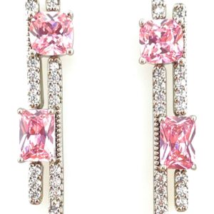 Aretes De Rodio Y Circonias Color Rosa