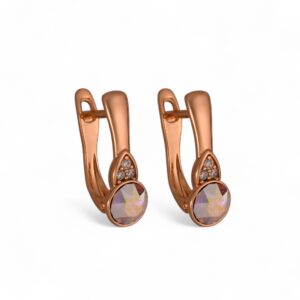 Gotas de Luz Rosada | Elegantes Aretes con Detalle Tornasol
