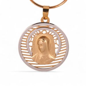 Medalla Virgen de Guadalupe Oro y Rodio - Joyería Religiosa Exclusiva
